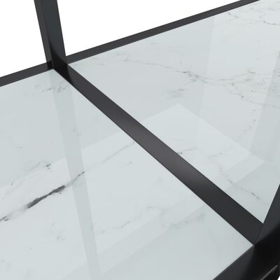 vidaXL Masă consolă,alb, 220x35x75,5 cm, sticlă securizată