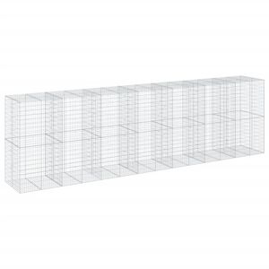 vidaXL Coș gabion cu capac, 700x100x200 cm, fier galvanizat