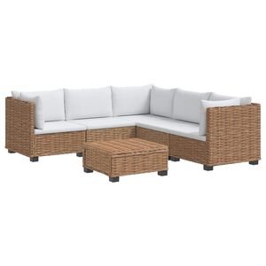 vidaXL 6 buc. Set de lounge din ratan cu perne GENDT Ratan Natural