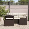 vidaXL Set de canapele pentru grădină cu pernă 5 pcs Maro Poli Rattan