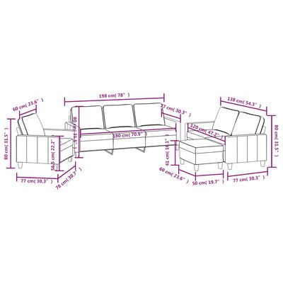vidaXL Set de canapele cu perne, 4 piese, gri închis, textil