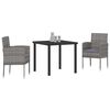 vidaXL Set de masă pentru grădină cu pernă 3 pcs Gri poliratan