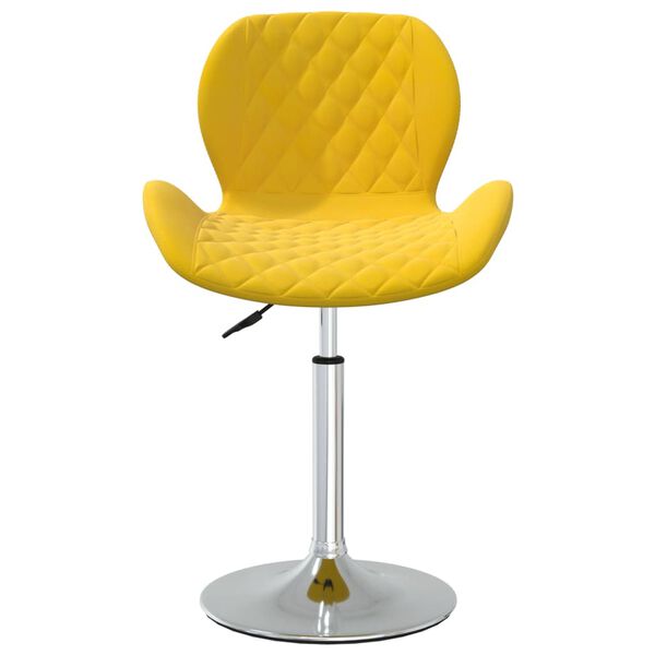 vidaXL Scaun de bucătărie pivotant, galben muștar, catifea