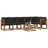 vidaXL Set de canapele de exterior cu pernă 7 pcs Natural și Negru