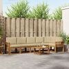 vidaXL Set de canapele de exterior cu pernă 7 pcs Natural și Bej