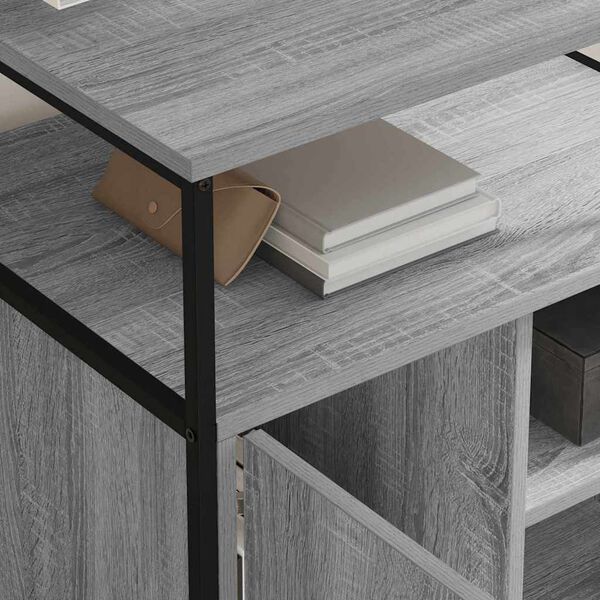 vidaXL Birou cu Stație de Încărcare sonoma gri 61 x 46 x 67 cm