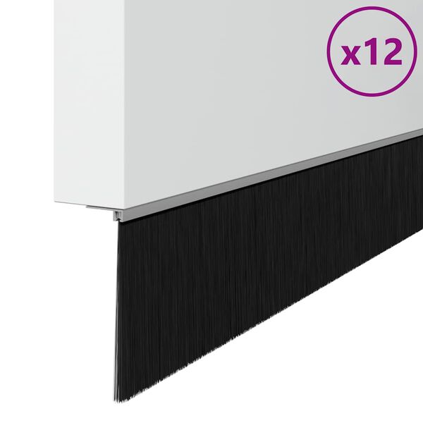 vidaXL Perdele de ușă cu perii cu montare prin &icirc;nșurubare 12 pcs