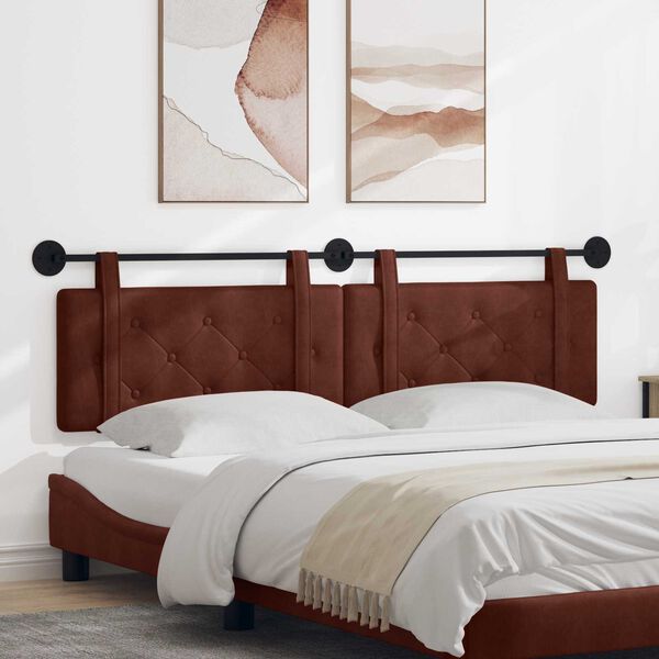 vidaXL Cap de pat suspendat Maro Lucios 170 x 55 x 5 cm PU antic