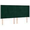 vidaXL Tăblie pat cu aripioare verde &icirc;nchis 163x16x118/128 cm catifea
