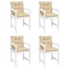vidaXL Perne scaun cu spătar mic, 4 buc., bej, 100x50x7 cm, textil
