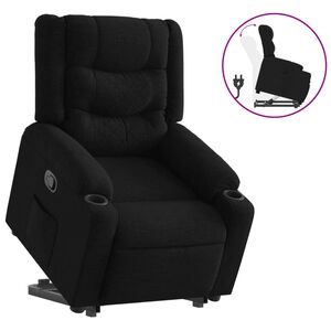 vidaXL Fotoliu rabatabil cu ridicare pe verticală, negru, textil