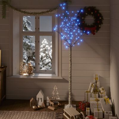 vidaXL Pom de Crăciun, 180 LED-uri, albastru, 1,8 m, salcie, int./ext.