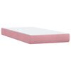 vidaXL Pat box spring cu saltea, roz, 200x210 cm, catifea