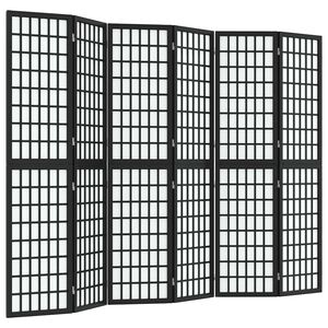 vidaXL Paravan pliabil cu 6 panouri, stil japonez, negru, 240x170 cm
