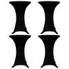 vidaXL Husă de masă cu picior, 4 buc., negru, &Oslash;80 cm, elastic