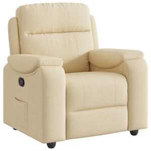 vidaXL Fotoliu rabatabil, crem, material textil