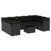 vidaXL Set canapele de grădină cu perne, 10 piese, negru, poliratan