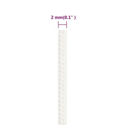 vidaXL Frânghie de barcă, alb complet, 2 mm, 25 m, polipropilenă