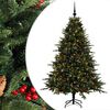 vidaXL Brad de Crăciun artificial cu glob 210 cm 300 LED-uri Alb cald