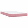 vidaXL Pat box spring cu saltea, roz, 120x210 cm, catifea