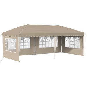 vidaXL Cort de Petrecere Pop-up 575 x 289 x 245 cm Crem