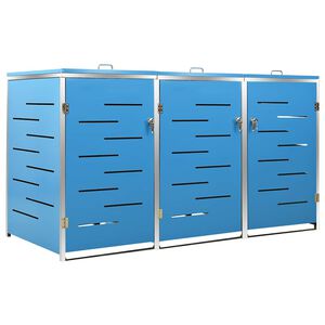 vidaXL Magazie pentru trei pubele, 207x77,5x115 cm, oțel inoxidabil