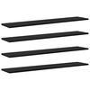 vidaXL Raft pentru cărți 3 niveluri 4 buc. 100 x 20 x 1,5 cm Negru