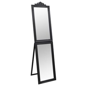 vidaXL Oglindă de sine stătătoare, negru, 45x180 cm