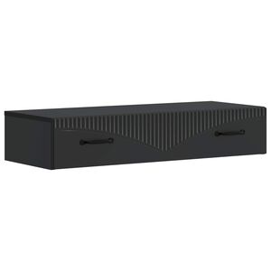 vidaXL Masă laterală montată pe perete Negru 87,5 x 34,5 x 17 cm