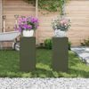 vidaXL Suport pentru plante 2 pcs Olivengrønn 24 x 24 x 55 cm Oțel
