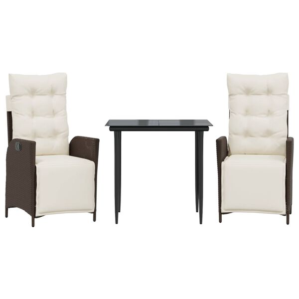 vidaXL Set mobilier de grădină cu perne, 7 piese, maro, poliratan