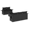 vidaXL Set mobilier de grădină cu perne, 6 piese, negru, poliratan