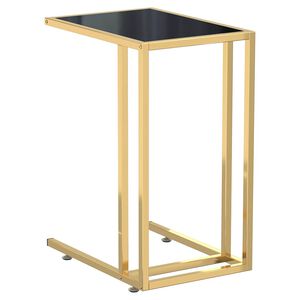 vidaXL Masă laterală calculator negru 50x35x65 cm sticlă transparentă