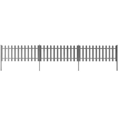 vidaXL Gard din șipci cu stâlpi, 3 buc., 600x80 cm, WPC
