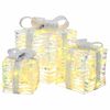 vidaXL Cutie de cadou de Crăciun iluminată 3 buc. 150 LED-uri Alb cald