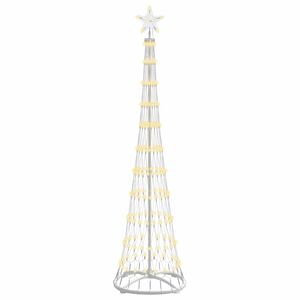 vidaXL Brad de Crăciun LED Alb cald 51 x 51 x 190 cm Metal