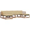vidaXL Set de canapele de exterior 6 buc. Natural și Bej