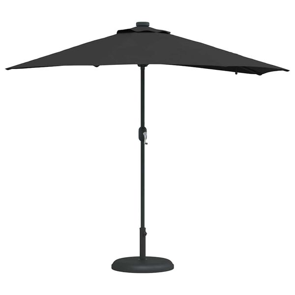 vidaXL Parasol de Grădină Negru 294 x 150 x 223 cm Poliester și oțel