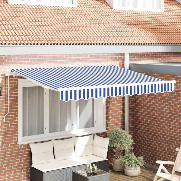vidaXL Cortina Retractabilă Manual albastru 300 x 200 cm țesătură