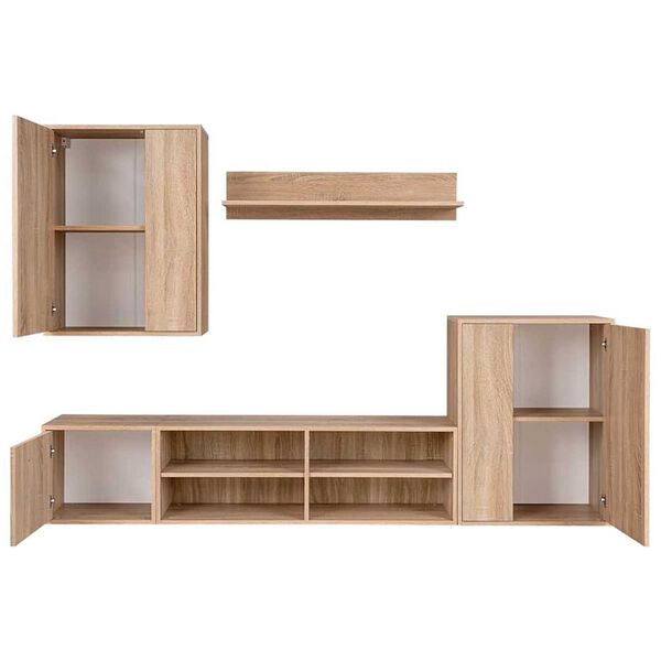 vidaXL Set comodă TV Pe perete 5 pcs Stejar sonoma 221 x 30 x 80 cm