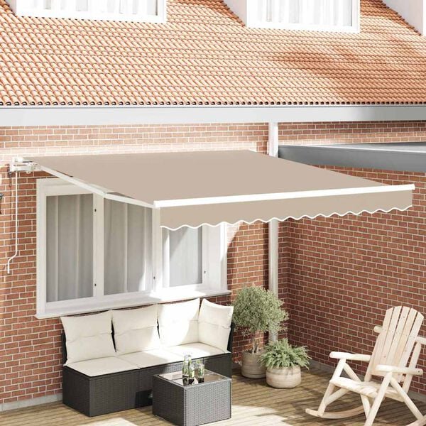 vidaXL Cort electric retractabil Bej 300 x 250 cm