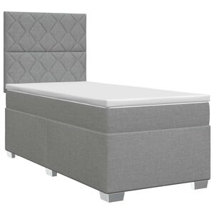 vidaXL Pat boxspring cu saltea Gri deschis 80 x 200 cm Țesătură