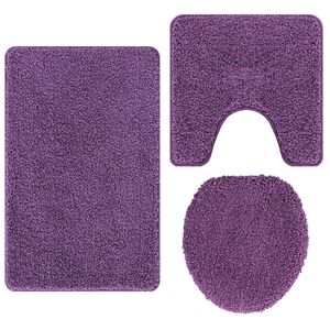 vidaXL Set de mochete anti-derapante pentru baie 3 buc. Violet PP