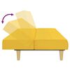 vidaXL Canapea extensibilă cu 2 locuri, galben, material textil
