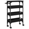 vidaXL Troler de Bucătărie Stejar Negru 53 x 20 x 76 cm Lemn prelucrat