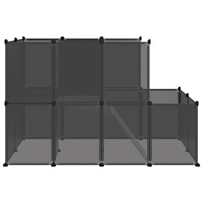 vidaXL Cușcă pentru animale mici, negru, 142x74x93 cm, PP și oțel