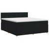 vidaXL Pat boxspring cu saltea Negru 140 x 200 cm Țesătură