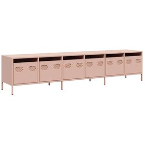 vidaXL Dulap TV, roz, 202x39x43,5 cm, oțel laminat la rece