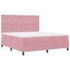 vidaXL Pat cu arcuri cu saltea cu headboard Roz 180 x 200 cm țesătură