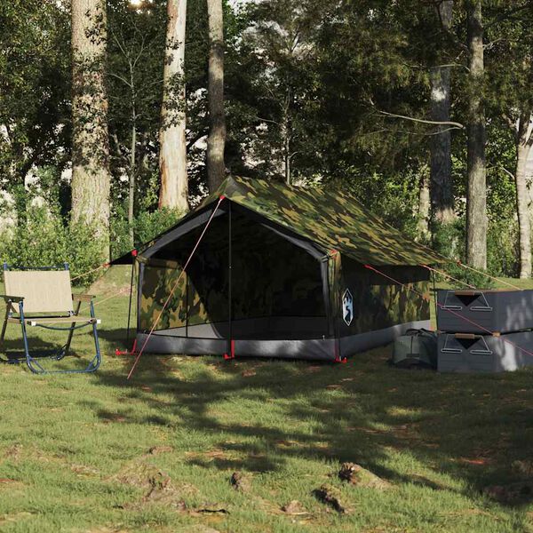 vidaXL Cort camping pentru 2 persoane, camuflaj, impermeabil